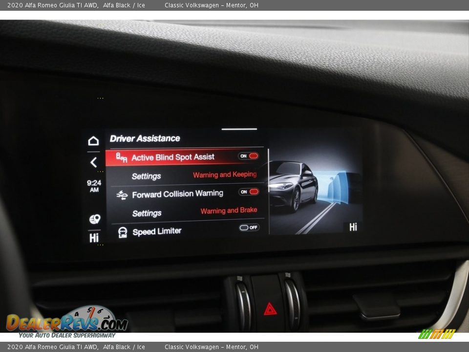 2020 Alfa Romeo Giulia TI AWD Alfa Black / Ice Photo #12