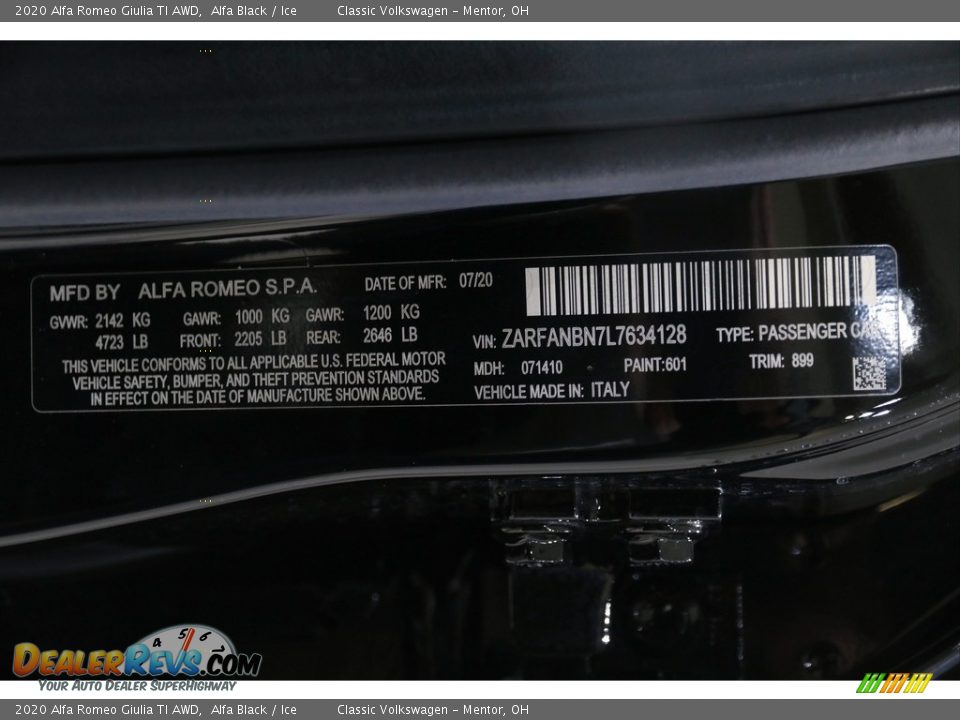 2020 Alfa Romeo Giulia TI AWD Alfa Black / Ice Photo #24