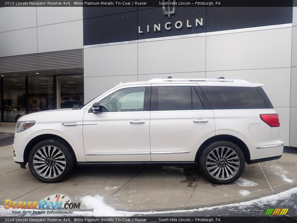 2019 Lincoln Navigator Reserve 4x4 White Platinum Metallic Tri-Coat / Russet Photo #2