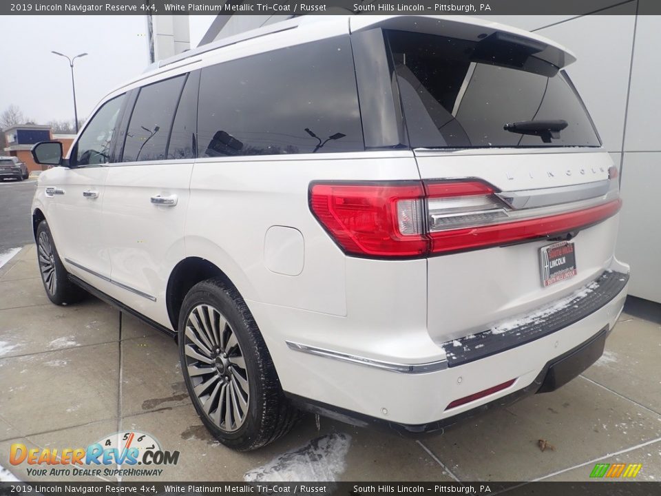 2019 Lincoln Navigator Reserve 4x4 White Platinum Metallic Tri-Coat / Russet Photo #3