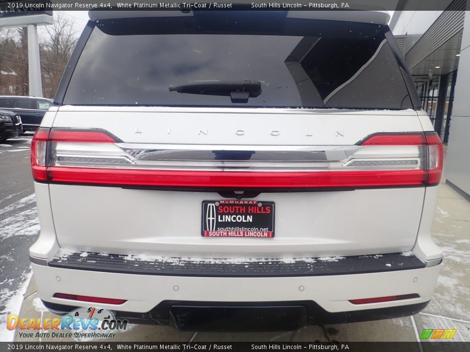 2019 Lincoln Navigator Reserve 4x4 White Platinum Metallic Tri-Coat / Russet Photo #4