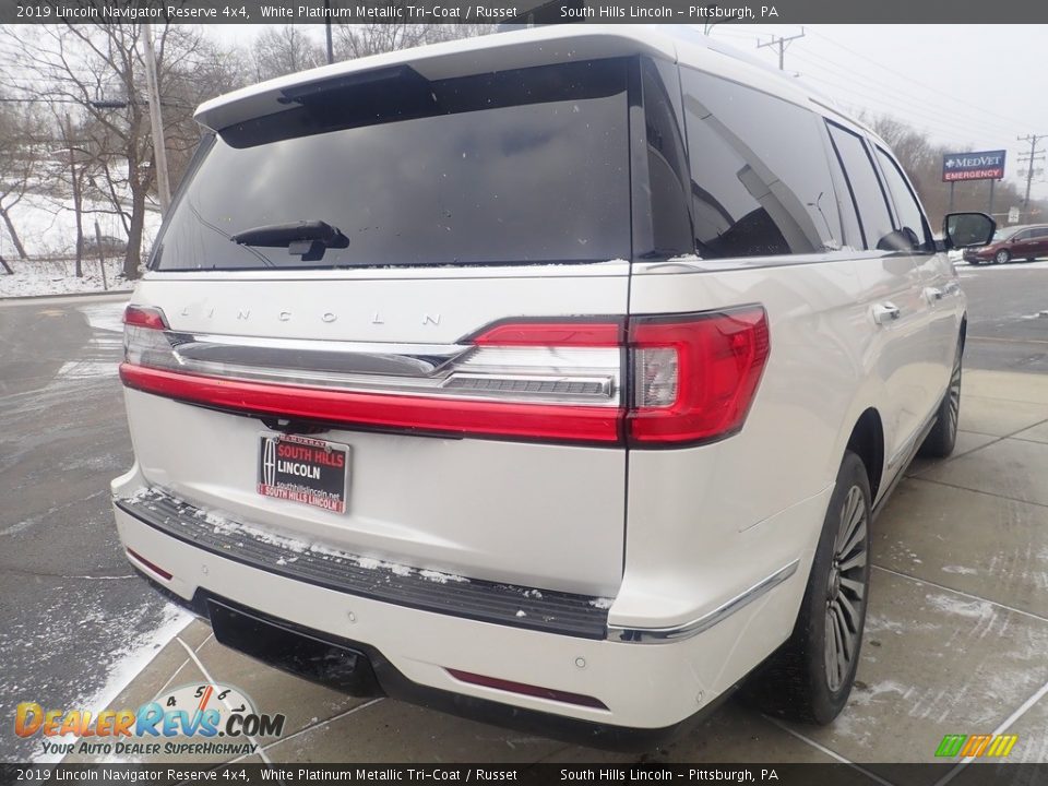 2019 Lincoln Navigator Reserve 4x4 White Platinum Metallic Tri-Coat / Russet Photo #6