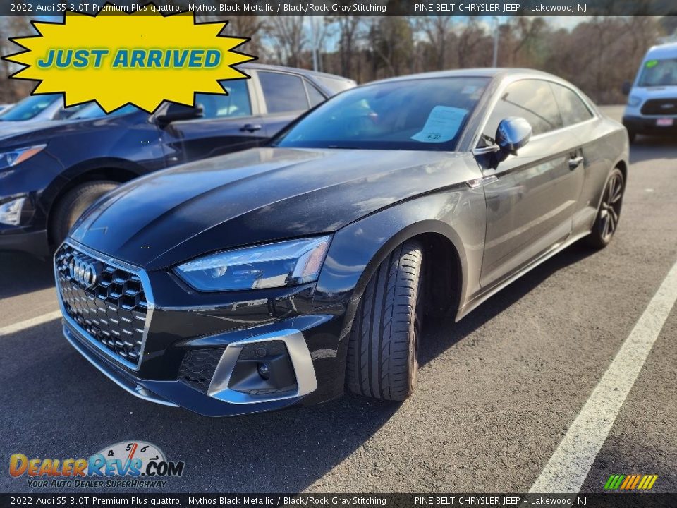 2022 Audi S5 3.0T Premium Plus quattro Mythos Black Metallic / Black/Rock Gray Stitching Photo #1