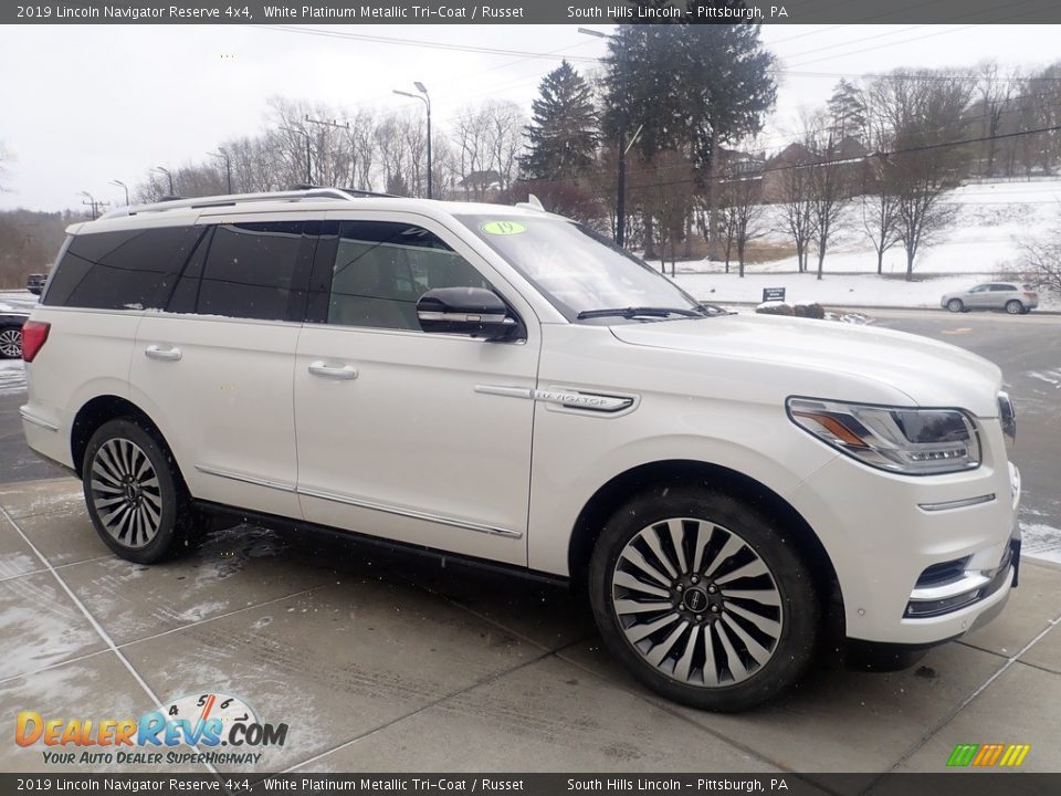 2019 Lincoln Navigator Reserve 4x4 White Platinum Metallic Tri-Coat / Russet Photo #7