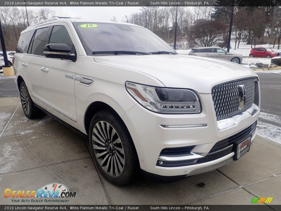 2019 Lincoln Navigator Reserve 4x4 White Platinum Metallic Tri-Coat / Russet Photo #8