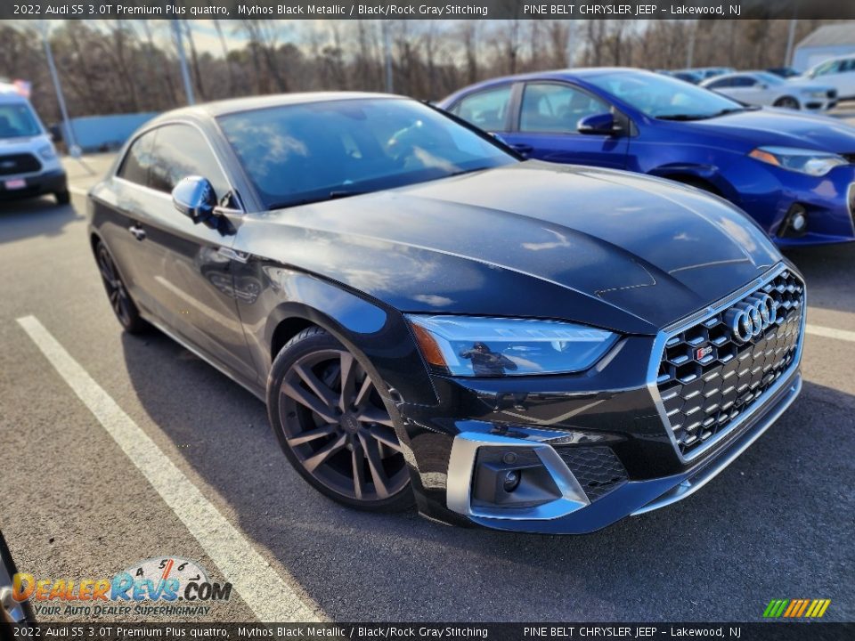 2022 Audi S5 3.0T Premium Plus quattro Mythos Black Metallic / Black/Rock Gray Stitching Photo #3