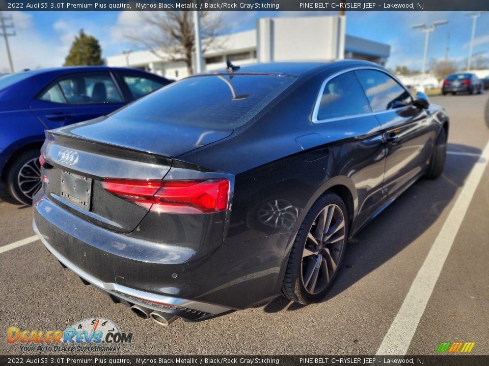 2022 Audi S5 3.0T Premium Plus quattro Mythos Black Metallic / Black/Rock Gray Stitching Photo #4