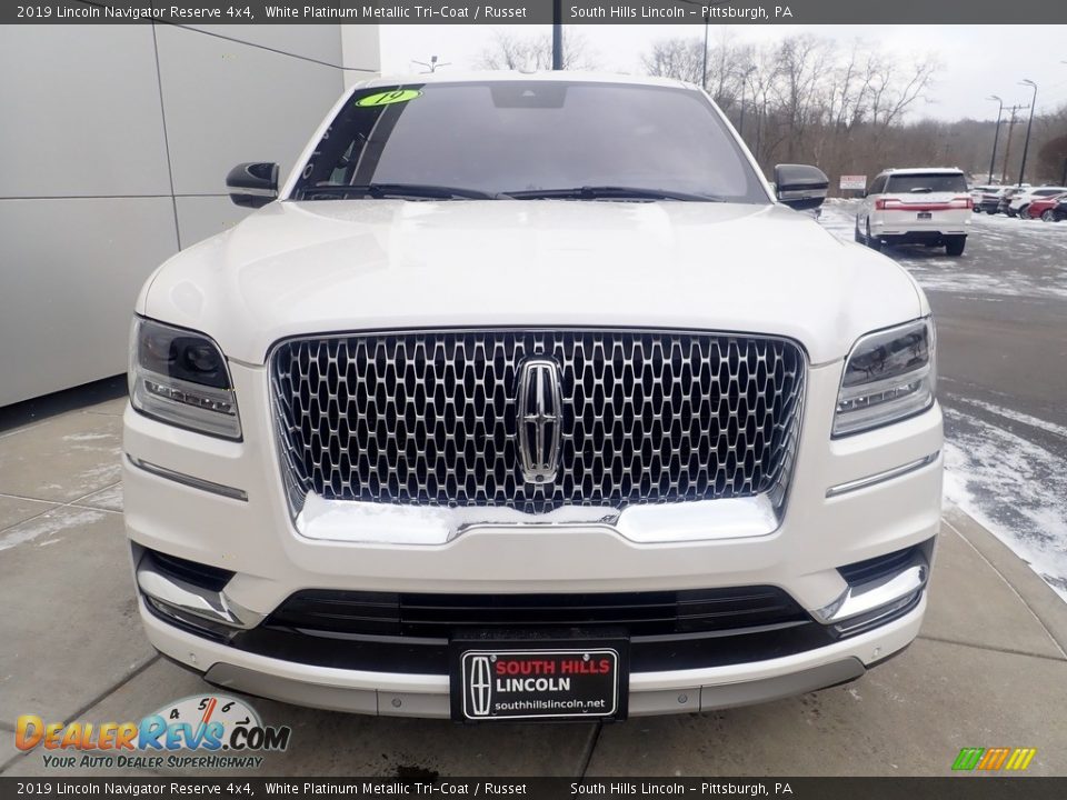 2019 Lincoln Navigator Reserve 4x4 White Platinum Metallic Tri-Coat / Russet Photo #9