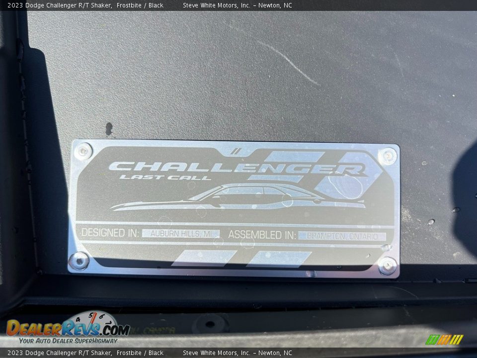 Info Tag of 2023 Dodge Challenger R/T Shaker Photo #11
