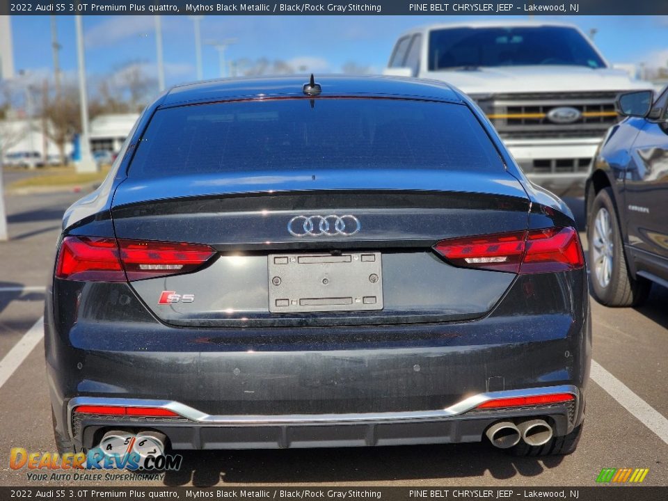 2022 Audi S5 3.0T Premium Plus quattro Mythos Black Metallic / Black/Rock Gray Stitching Photo #6