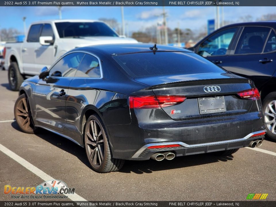 2022 Audi S5 3.0T Premium Plus quattro Mythos Black Metallic / Black/Rock Gray Stitching Photo #7