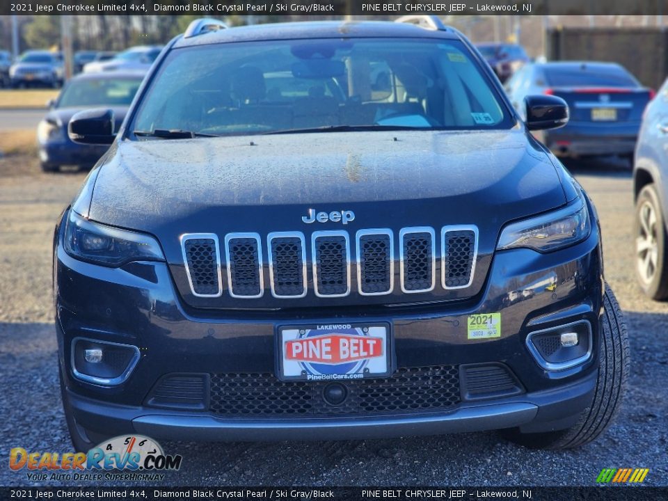 2021 Jeep Cherokee Limited 4x4 Diamond Black Crystal Pearl / Ski Gray/Black Photo #2