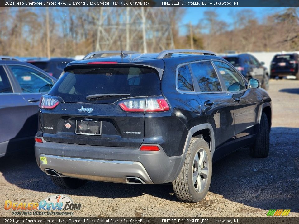 2021 Jeep Cherokee Limited 4x4 Diamond Black Crystal Pearl / Ski Gray/Black Photo #4