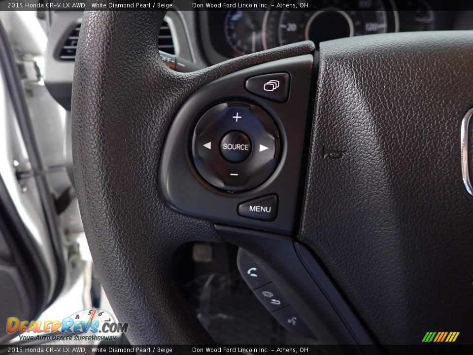 2015 Honda CR-V LX AWD White Diamond Pearl / Beige Photo #27