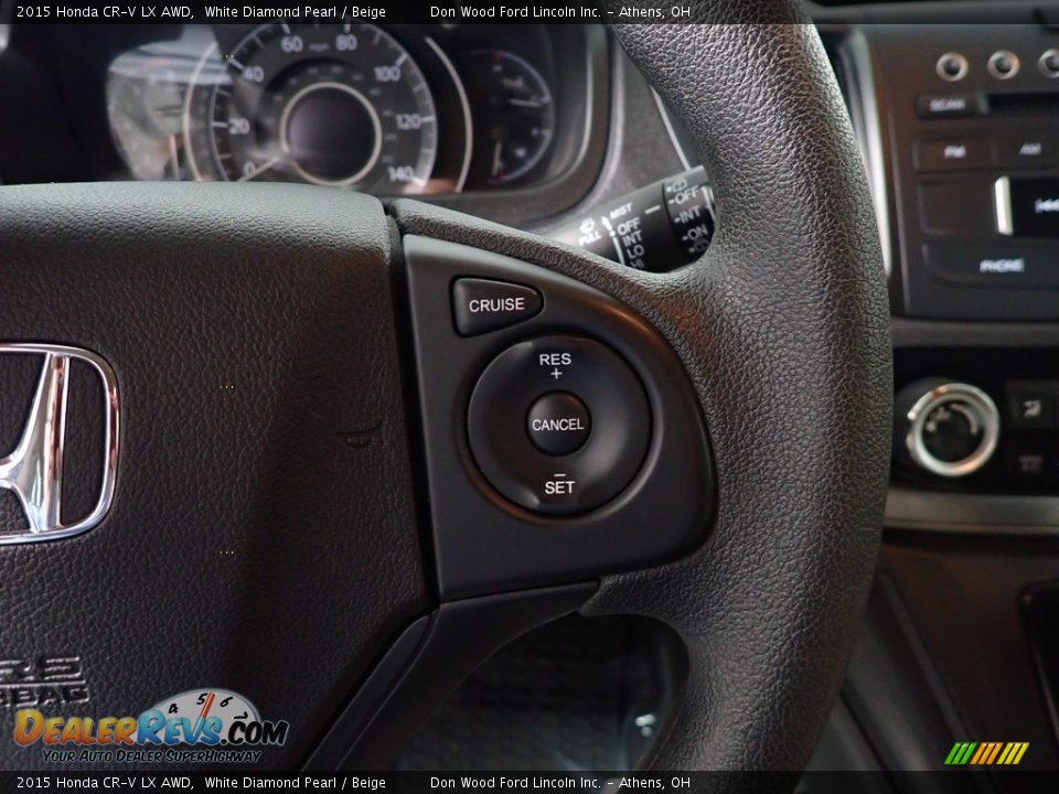 2015 Honda CR-V LX AWD White Diamond Pearl / Beige Photo #28