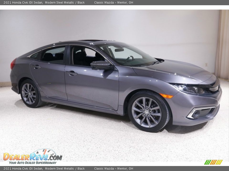 2021 Honda Civic EX Sedan Modern Steel Metallic / Black Photo #1