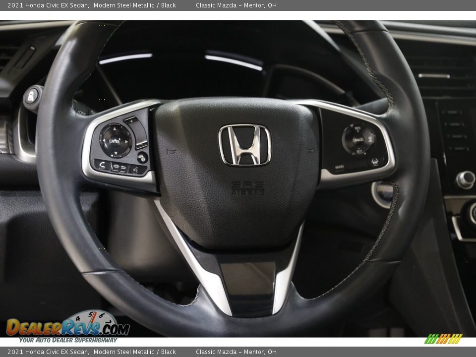 2021 Honda Civic EX Sedan Modern Steel Metallic / Black Photo #7