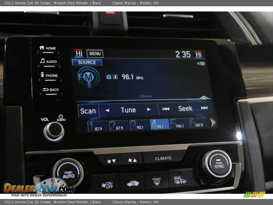 2021 Honda Civic EX Sedan Modern Steel Metallic / Black Photo #10