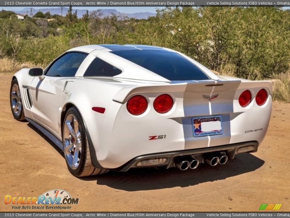 2013 Chevrolet Corvette Grand Sport Coupe Arctic White / Diamond Blue/60th Anniversary Design Package Photo #3