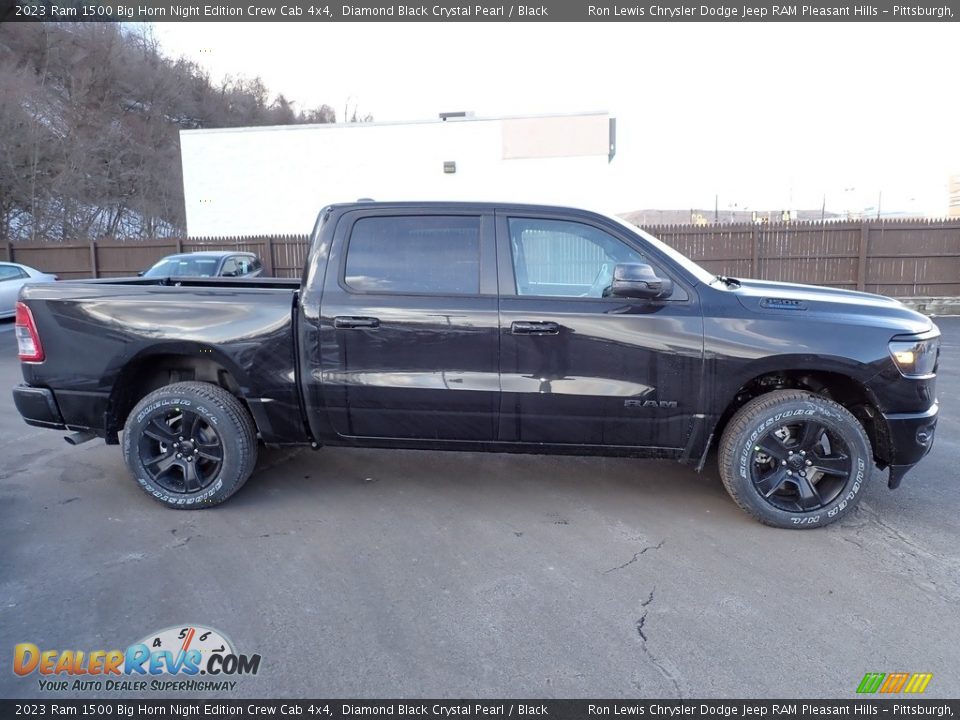 2023 Ram 1500 Big Horn Night Edition Crew Cab 4x4 Diamond Black Crystal Pearl / Black Photo #7