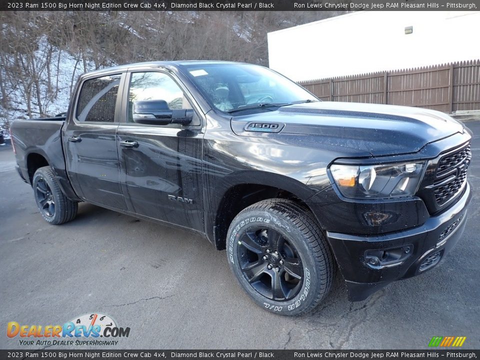 2023 Ram 1500 Big Horn Night Edition Crew Cab 4x4 Diamond Black Crystal Pearl / Black Photo #8