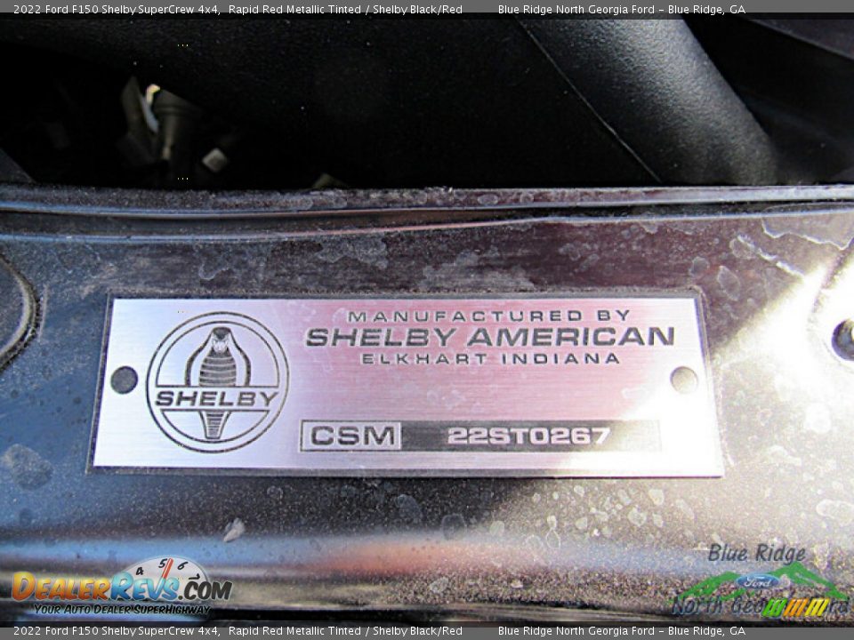 Info Tag of 2022 Ford F150 Shelby SuperCrew 4x4 Photo #33