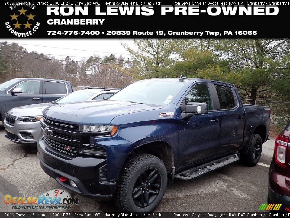 2019 Chevrolet Silverado 1500 LT Z71 Crew Cab 4WD Northsky Blue Metallic / Jet Black Photo #1