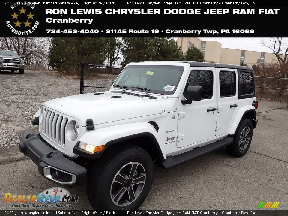 2023 Jeep Wrangler Unlimited Sahara 4x4 Bright White / Black Photo #1