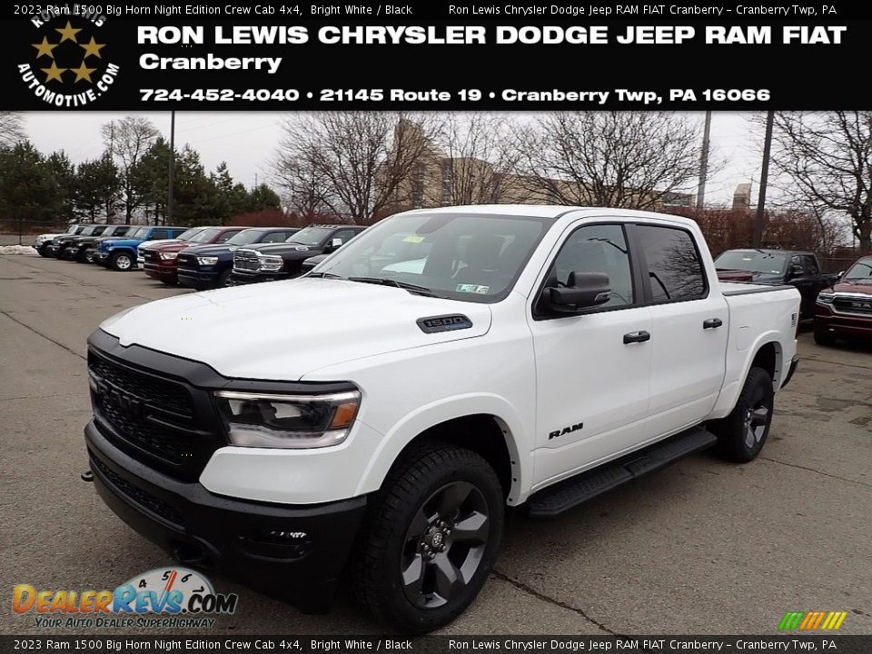 2023 Ram 1500 Big Horn Night Edition Crew Cab 4x4 Bright White / Black Photo #1