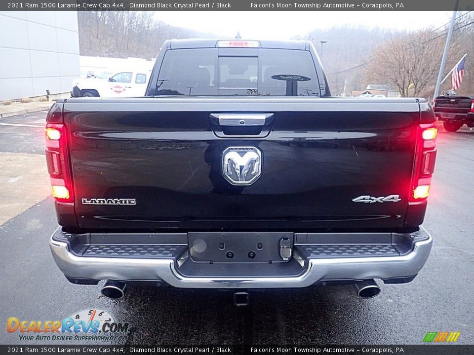 2021 Ram 1500 Laramie Crew Cab 4x4 Diamond Black Crystal Pearl / Black Photo #3