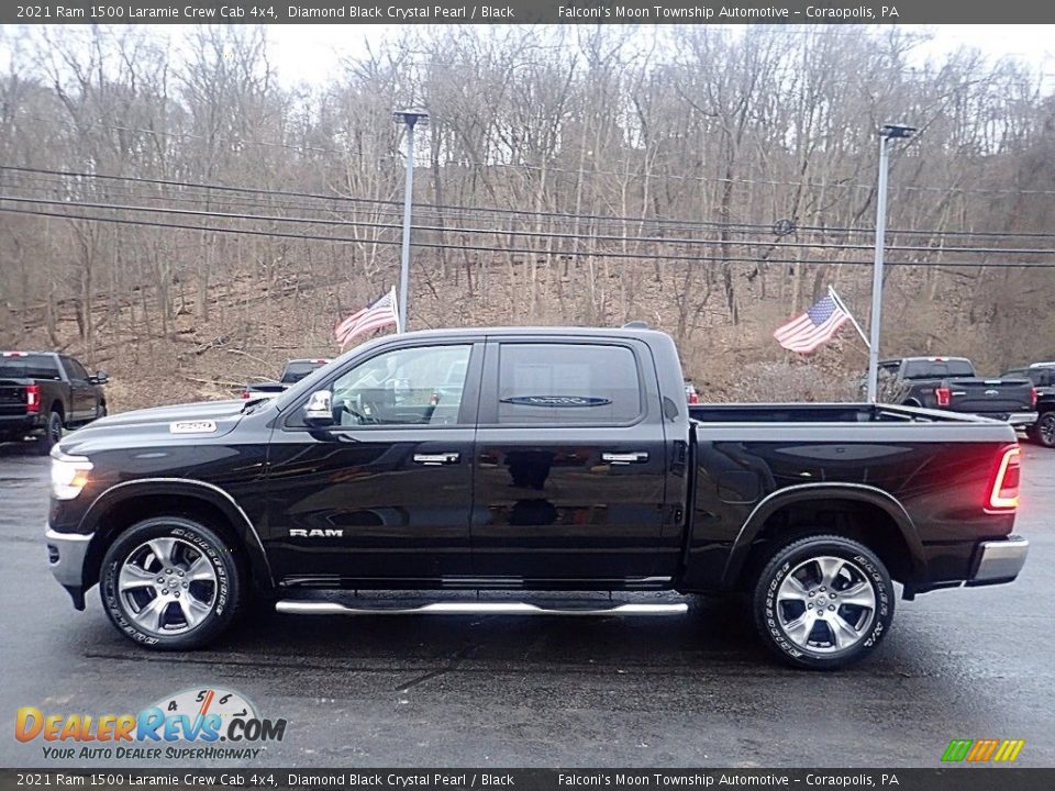 Diamond Black Crystal Pearl 2021 Ram 1500 Laramie Crew Cab 4x4 Photo #5