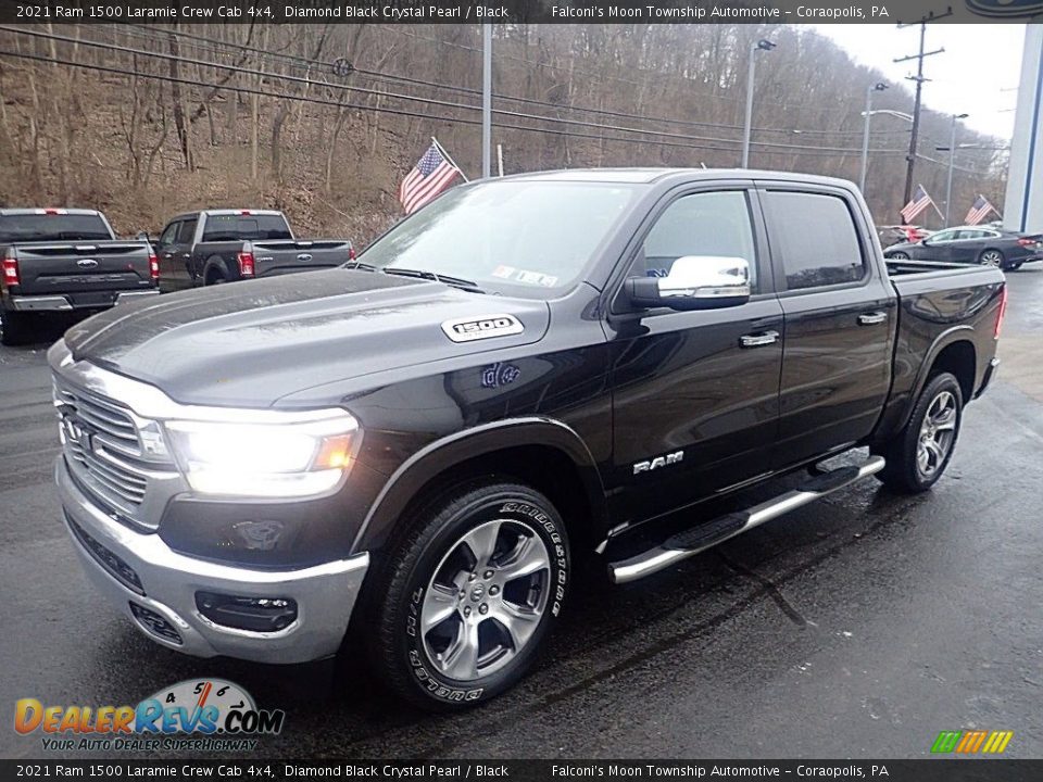 2021 Ram 1500 Laramie Crew Cab 4x4 Diamond Black Crystal Pearl / Black Photo #6