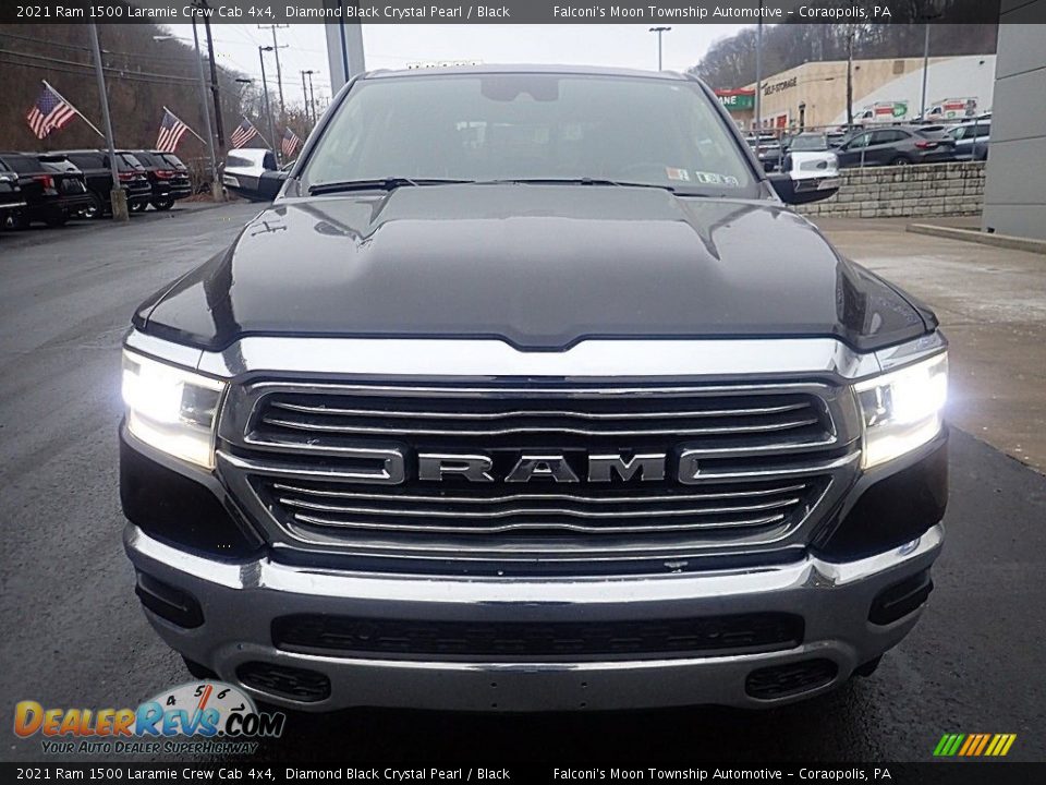 2021 Ram 1500 Laramie Crew Cab 4x4 Diamond Black Crystal Pearl / Black Photo #8