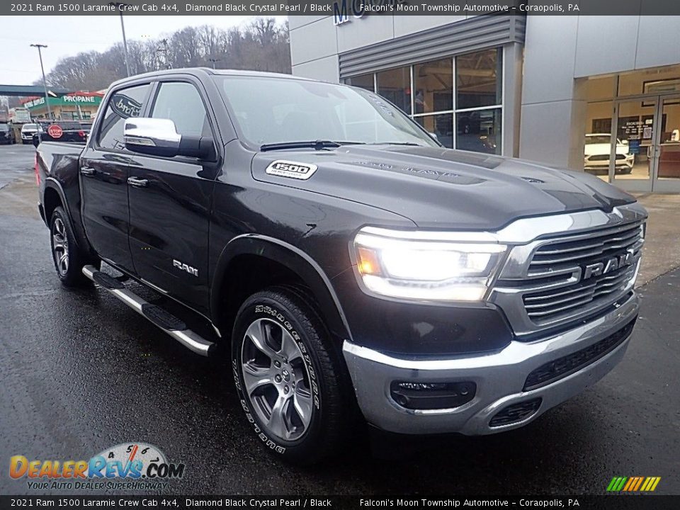 2021 Ram 1500 Laramie Crew Cab 4x4 Diamond Black Crystal Pearl / Black Photo #9