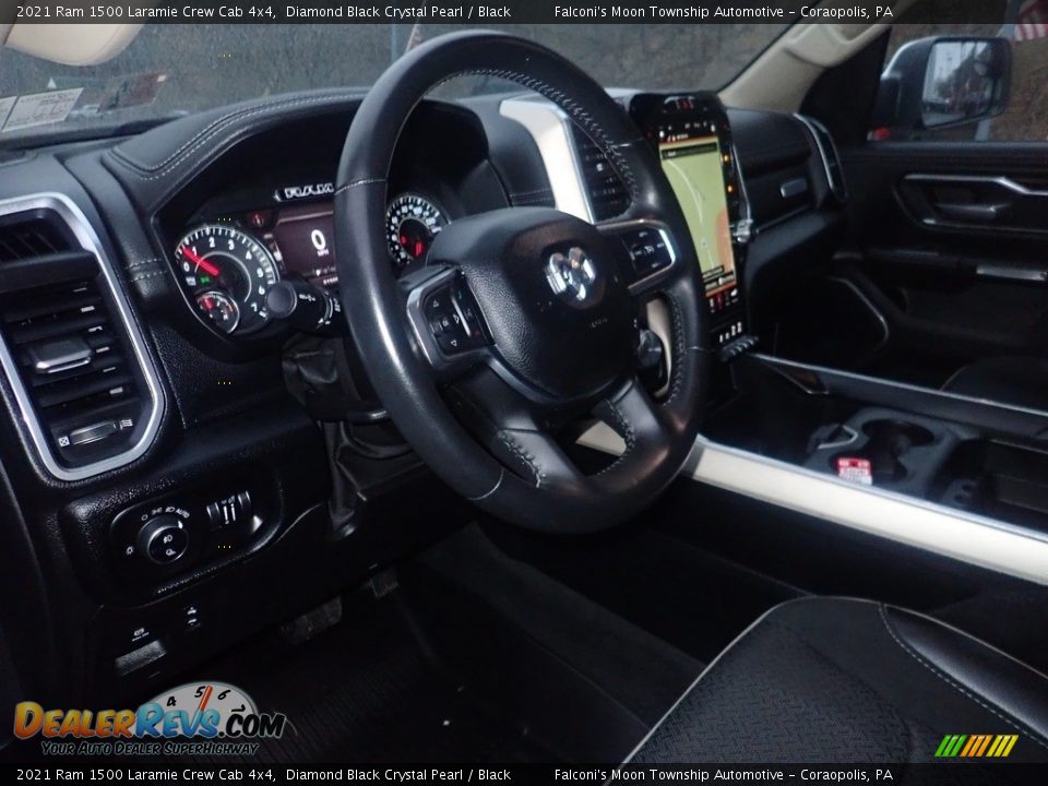 2021 Ram 1500 Laramie Crew Cab 4x4 Diamond Black Crystal Pearl / Black Photo #24