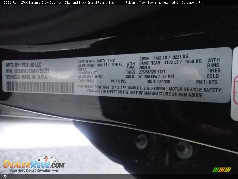 Ram Color Code PXJ Diamond Black Crystal Pearl