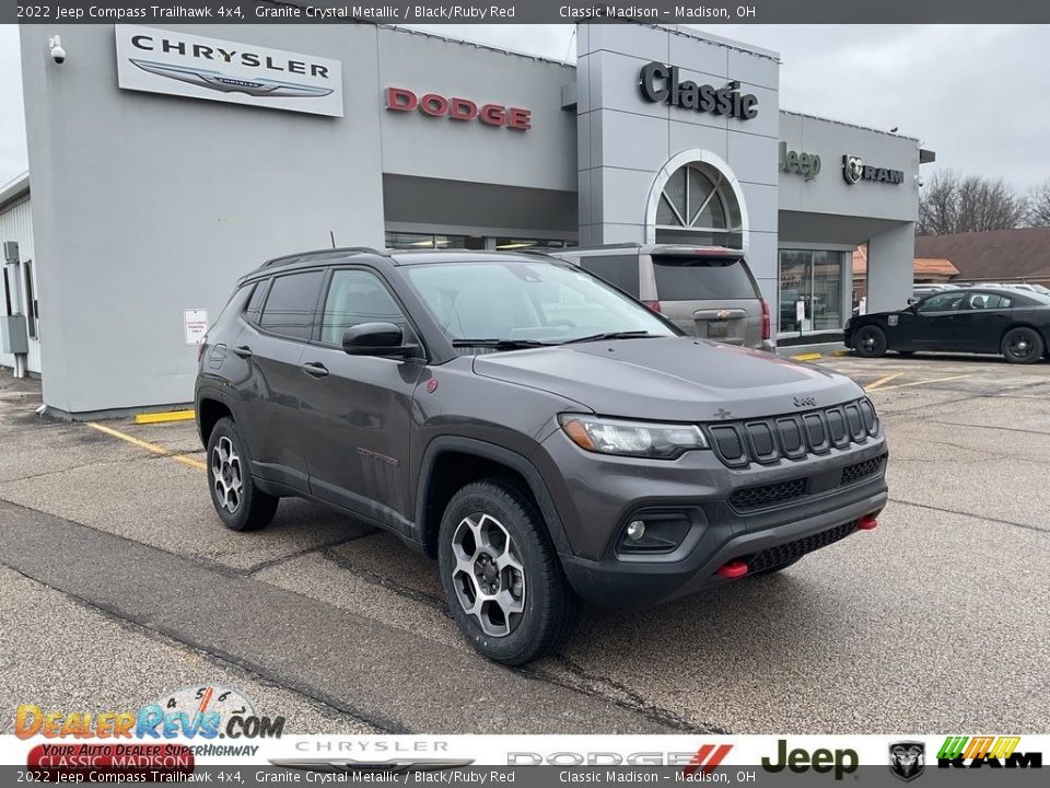 2022 Jeep Compass Trailhawk 4x4 Granite Crystal Metallic / Black/Ruby Red Photo #1
