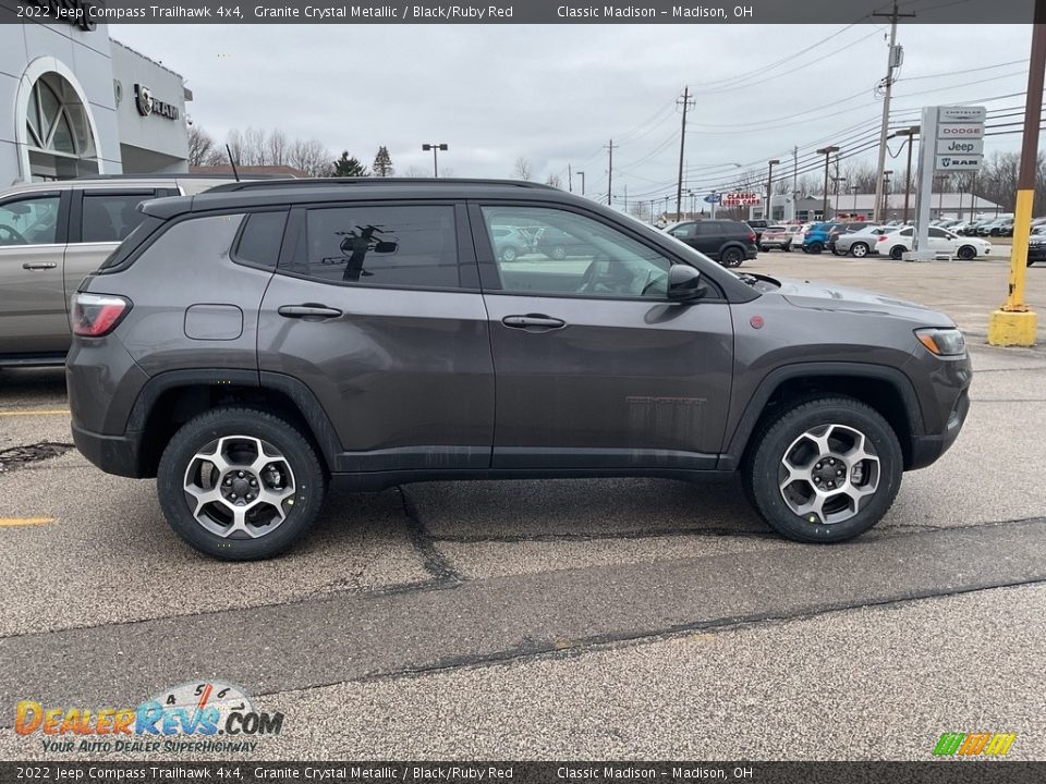 2022 Jeep Compass Trailhawk 4x4 Granite Crystal Metallic / Black/Ruby Red Photo #4