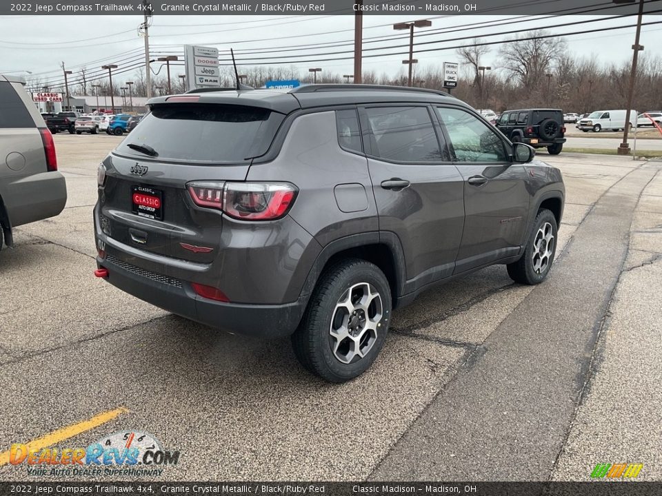 2022 Jeep Compass Trailhawk 4x4 Granite Crystal Metallic / Black/Ruby Red Photo #5