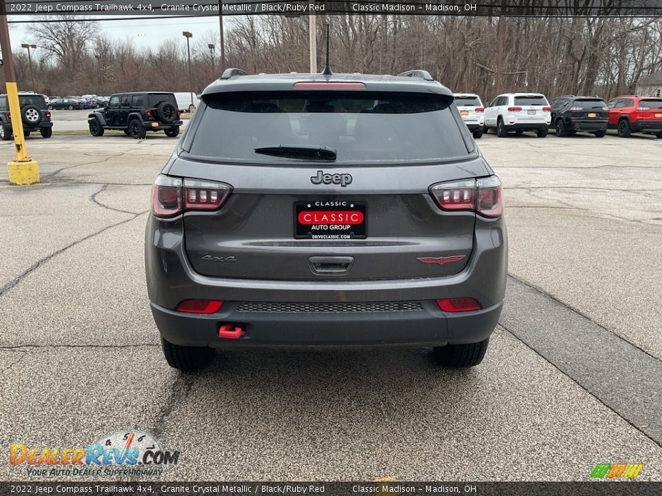 2022 Jeep Compass Trailhawk 4x4 Granite Crystal Metallic / Black/Ruby Red Photo #6