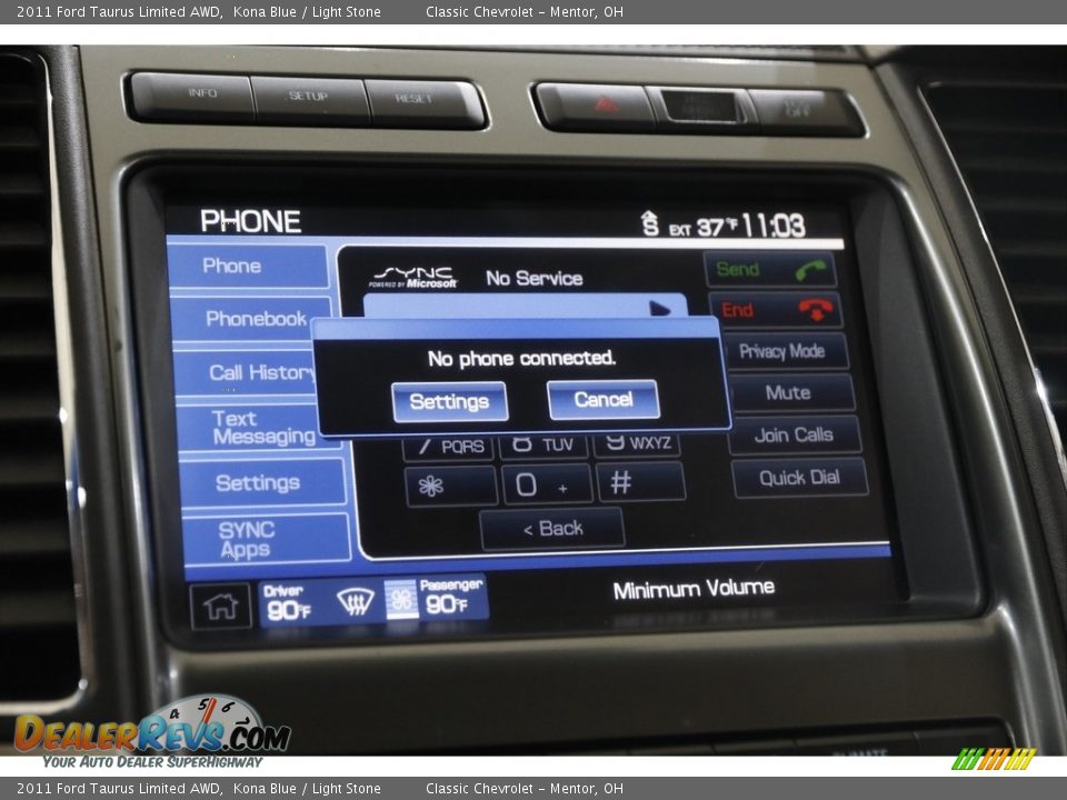 Controls of 2011 Ford Taurus Limited AWD Photo #13
