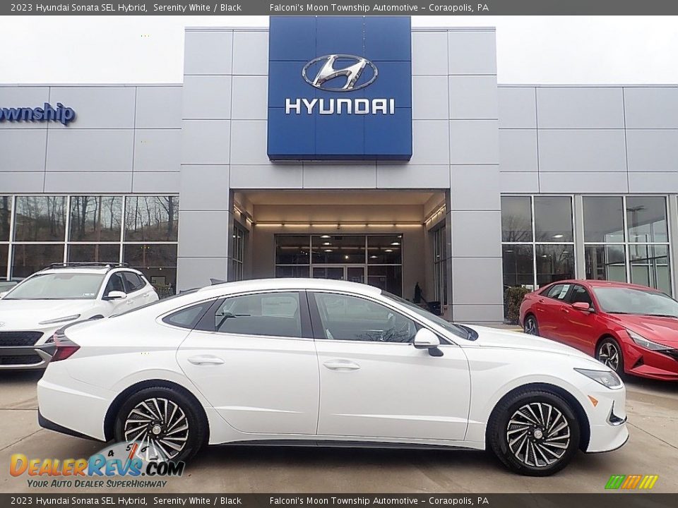 Serenity White 2023 Hyundai Sonata SEL Hybrid Photo #1