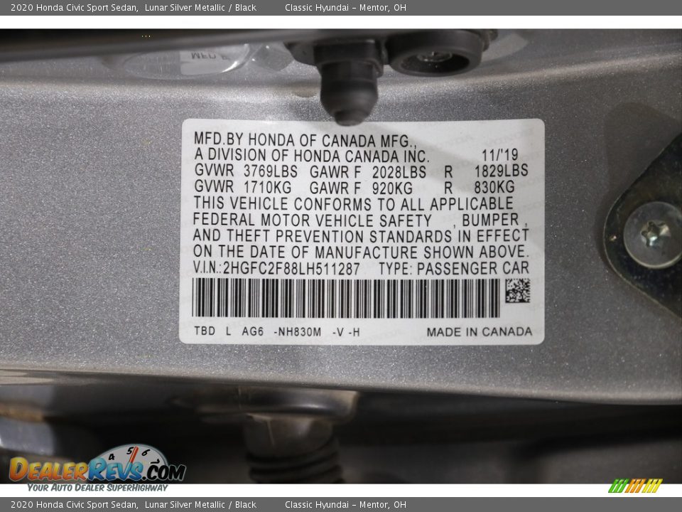 2020 Honda Civic Sport Sedan Lunar Silver Metallic / Black Photo #22