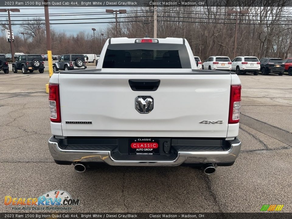 2023 Ram 1500 Big Horn Quad Cab 4x4 Bright White / Diesel Gray/Black Photo #6