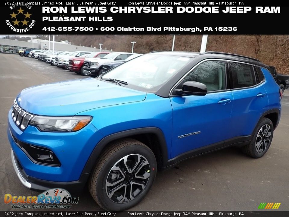 2022 Jeep Compass Limited 4x4 Laser Blue Pearl / Steel Gray Photo #1