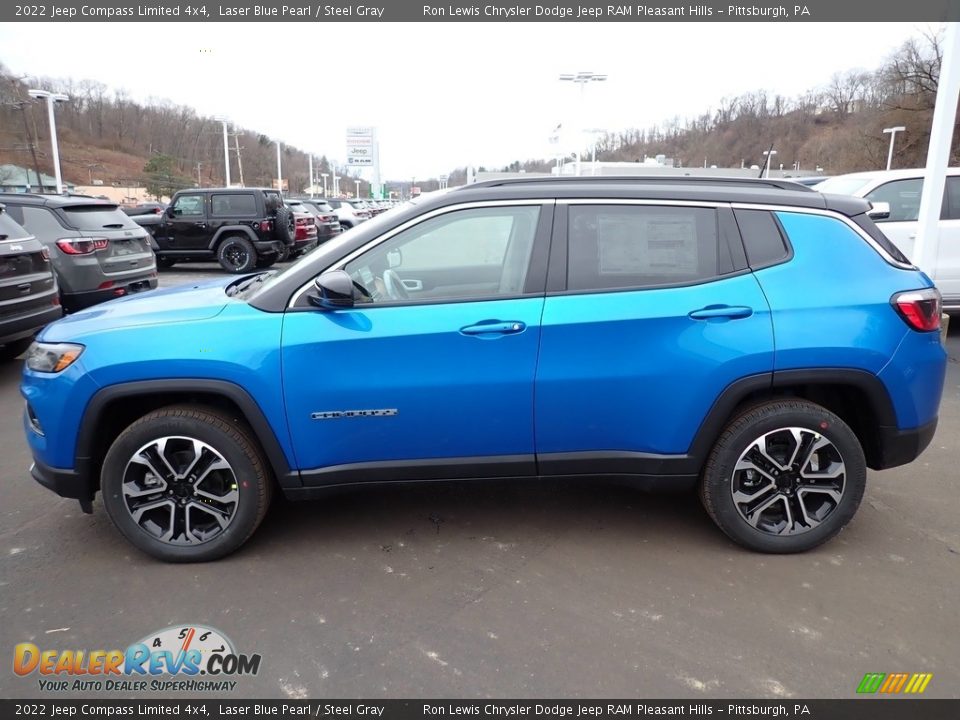 2022 Jeep Compass Limited 4x4 Laser Blue Pearl / Steel Gray Photo #2