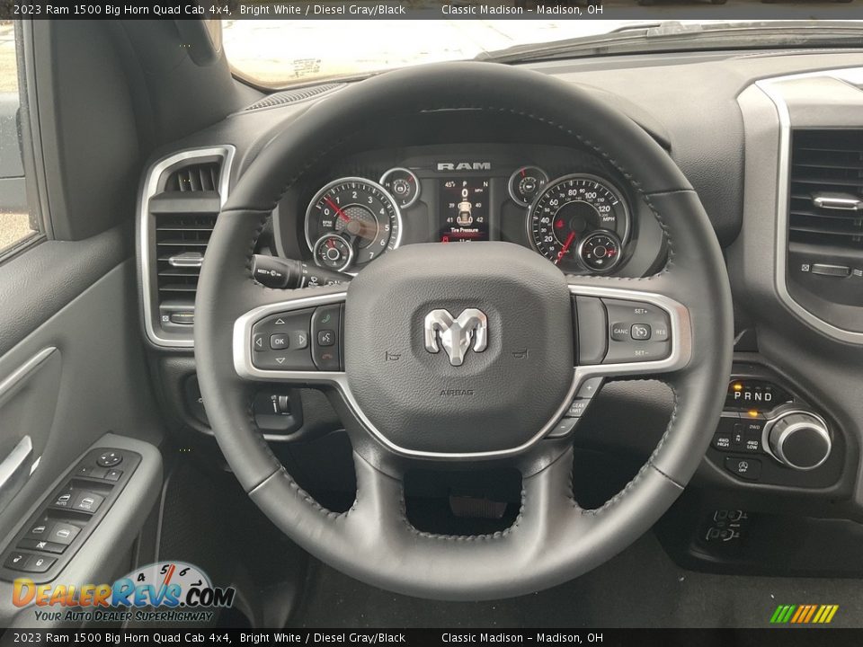 2023 Ram 1500 Big Horn Quad Cab 4x4 Bright White / Diesel Gray/Black Photo #10