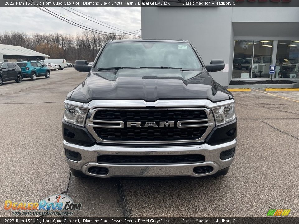 2023 Ram 1500 Big Horn Quad Cab 4x4 Diamond Black Crystal Pearl / Diesel Gray/Black Photo #2
