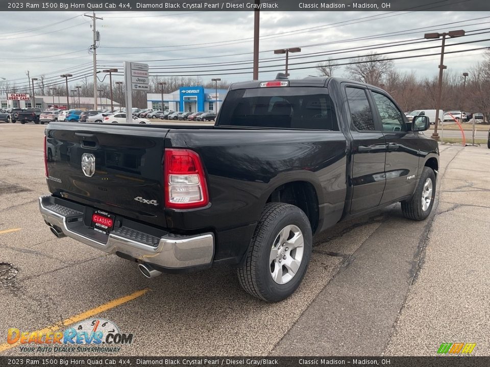 2023 Ram 1500 Big Horn Quad Cab 4x4 Diamond Black Crystal Pearl / Diesel Gray/Black Photo #4