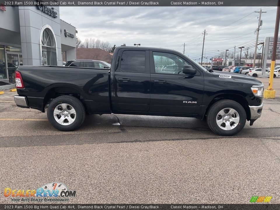 2023 Ram 1500 Big Horn Quad Cab 4x4 Diamond Black Crystal Pearl / Diesel Gray/Black Photo #5